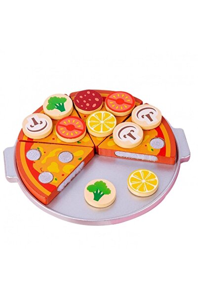 PlayFun Pizza din lemn, joc de feliat