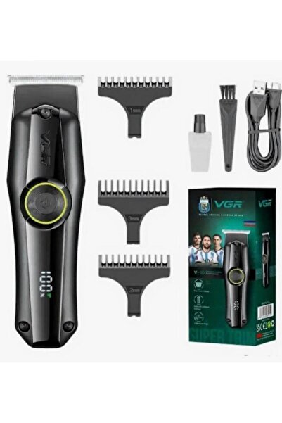 VGR Aparat de tuns profesional VGR, negru, 3 accesorii, alimentare cu baterie