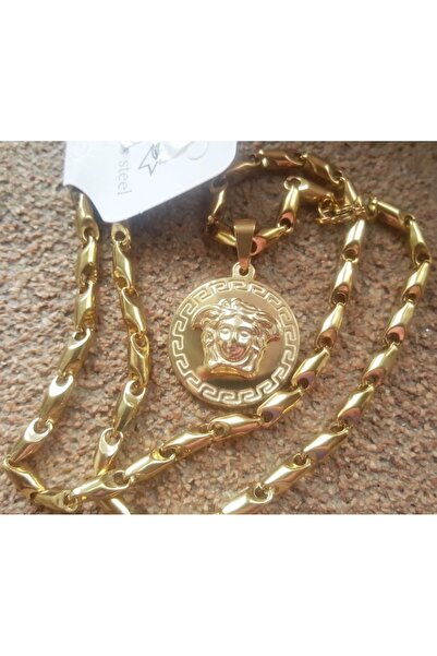 Mihasem Lant si medalion INOX placat pentru barbati