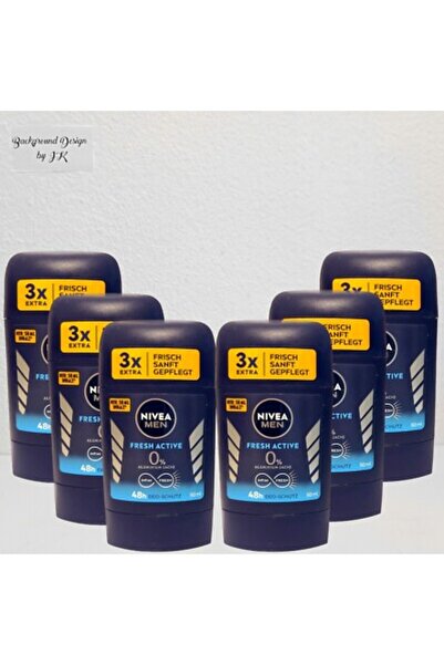 Nivea Men 6x 50ml Fresh Active Deodorant Stick NO ALUMINIUM Deodorant 6 Pack