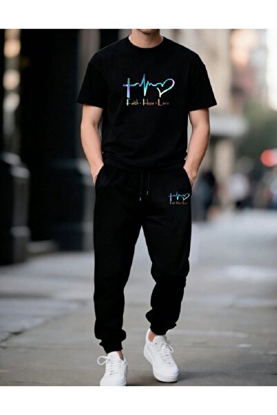 PENTHİLUS Men's Pants and T-Shirt Set - Men's Oversized 2-Piece Set - Summer Set