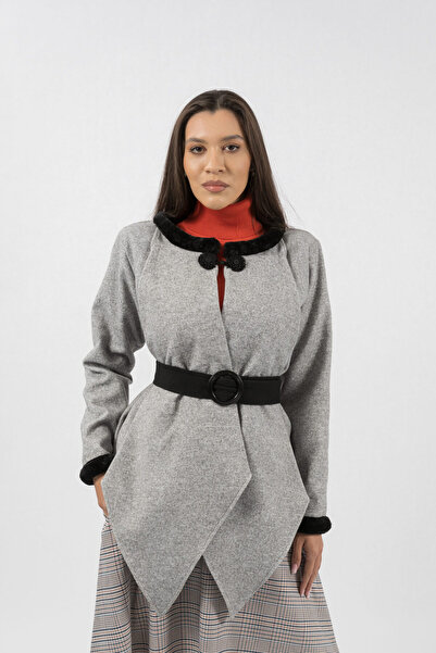 Gorgeaux Gray Fabric Jacket with Cord Soraia - L