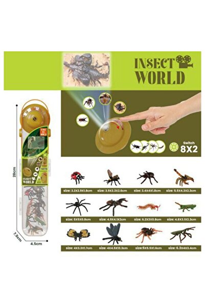 PlayFun Set Insecte 12 Bucăți cu Cutie Proiector
