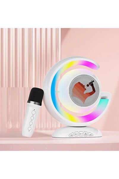 RGB LED Boxa Karaoke 2 in 1, EDAR, Statie Smart cu Microfon Wireless si Boxa ...