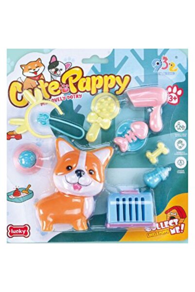 PlayFun Set Pet Shop 2 Modele Căței cu Cușcă și Accesorii