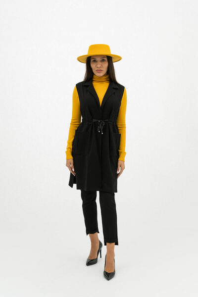 Gorgeaux Catia Elegant Black Vest - ONE SIZE