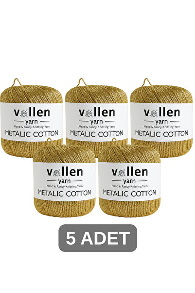 vollen yarn Premium Metalik Koton Simli El Örgü İpi 5’li Paket 50g 100m | Abi...