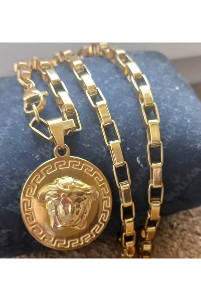 Mihasem Plated stainless steel chain and medallion for men