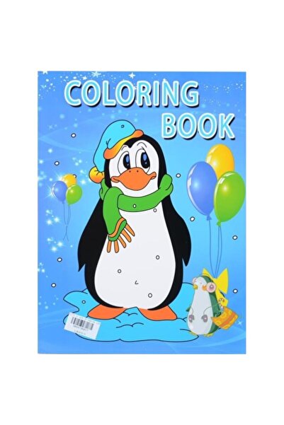 PlayFun Carti de colorat pentru copii cu desene mari - Pinguin