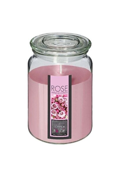 Atmosphera Pleasant Rose Fragrance Glass Scented Jar Candle Pink