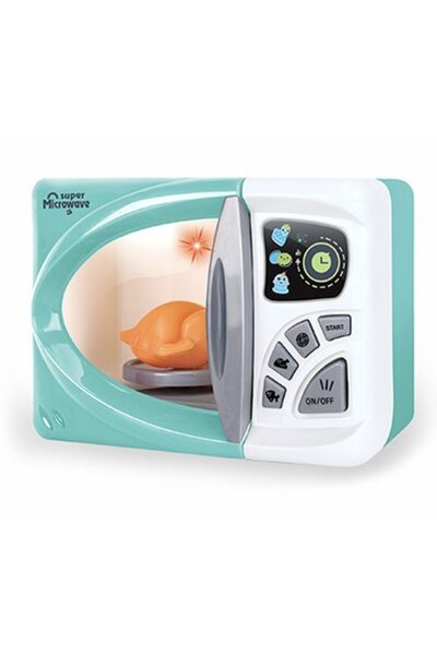 PlayFun Jucarie Cuptor cu microunde cu sunete si lumini Happy Family, verde