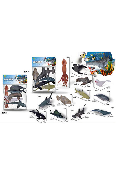 PlayFun Set 12 Animale Marine – Figurine Oceanice pentru Joacă și Învățare