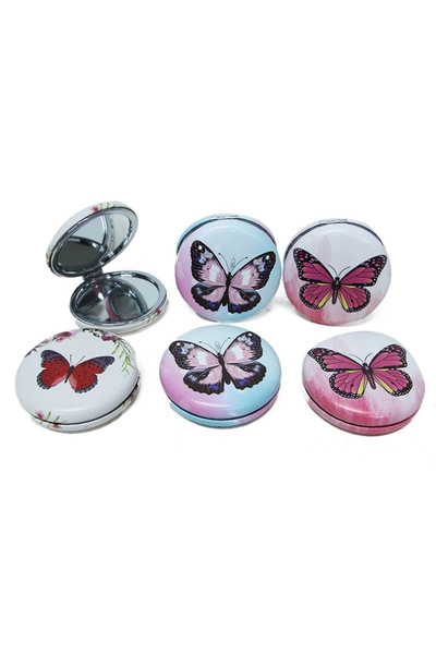 Epilons Pocket Mirror Round Chubby Butterfly