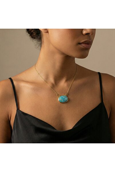 makeitbylove Sultan El Yapımı Turkuaz Kolye, Koruyucu Tılsım Sembolü, 925 Güm...