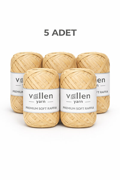 vollen yarn Premium Soft Raffia Yarn 5-Pack |   Polyester Paper Raffia |   So...