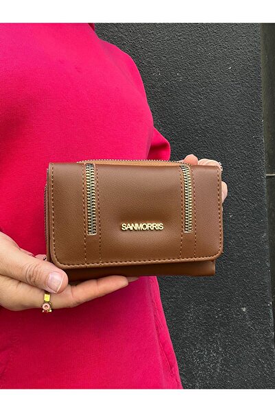 H&D COLLECTİON Women Wallet Taba Wallet Faux Leather Accessory