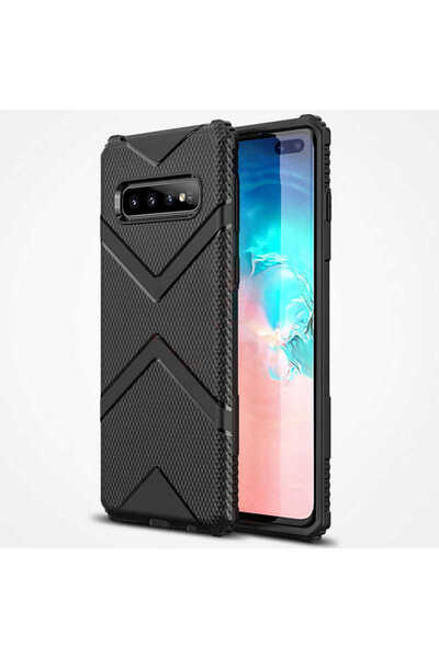 Cepustik Telefon Aksesuarları Galaxy S10 Kılıf Köşeleri Airbagli Parmak İzi Y...