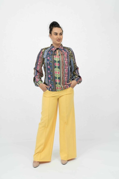 Gorgeaux Corina Yellow Elegant Pants - XXL(44)