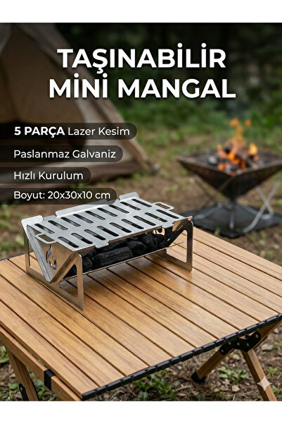 FASMART v5.1 Lynx Mini Mangal / Portatif Katlanır Kamp Ocağı / Çantalı (30x20...
