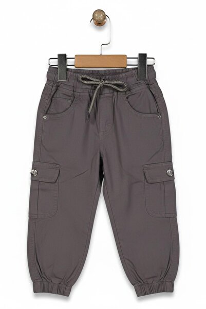 BAGLAN Παντελόνι αγορίστικο από καμβά με τσέπες cargo και ελαστικά τελειώματα...