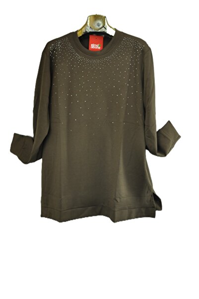 elma abone Plus Size Women's Oy Şo Combed Cotton Stone Tunic Blazer