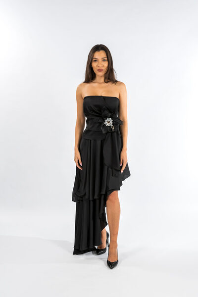 Gorgeaux Set Elegant Fustă și Top Negru Freya - M(36)