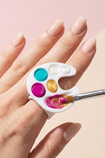 Alvina Atölye 5'li Nail Art Yüzük Paleti - Tırnak Süsleme ve Jel Boya Karıştı...