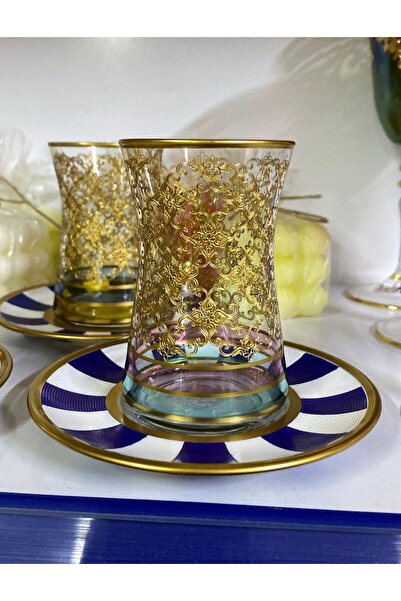 Handmade Esterhomedecor 6-Person Hand-Painted Tea Cup Set