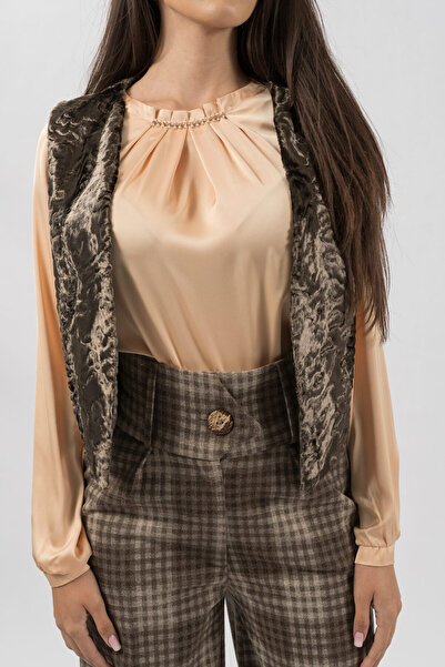 Gorgeaux Brown Faux Fur Vest - XXXL
