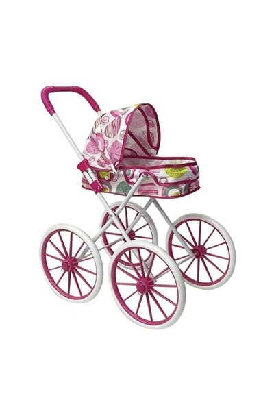 PlayFun Carucior landou pentru papusi cu roti mari, roz