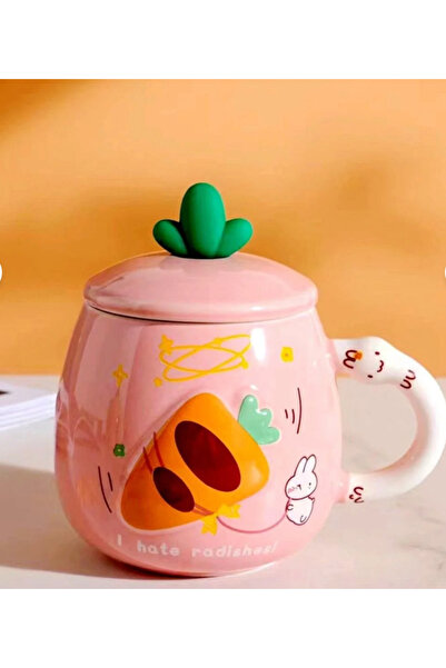 Mihristore Rabbit Mug Set with Lid, Gift Mug, Rabbit Mug