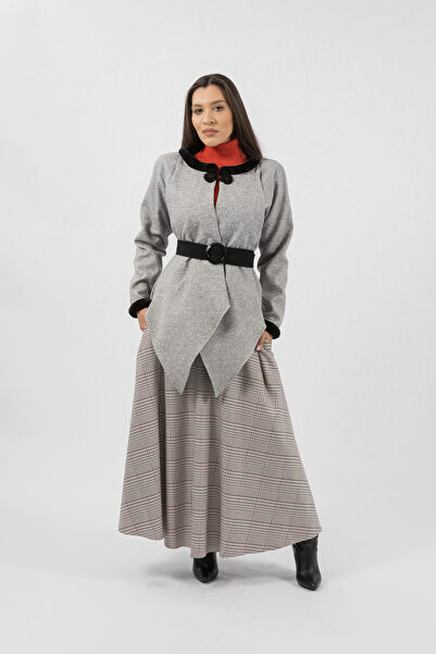 Gorgeaux Elegant Gray Suit Blouse Skirt and Jacket Elisa - XXXL