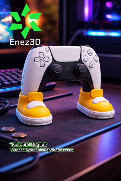 Enez3D PS5 Kol Tutucu Ayakkabı Standı – Dekoratif DualSense Stand (Çift Ayakk...