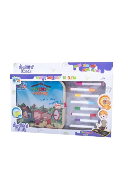 PlayFun Jucarie educativa tip Carte de colorat cu 6 pagini, reutilizabila, cu...