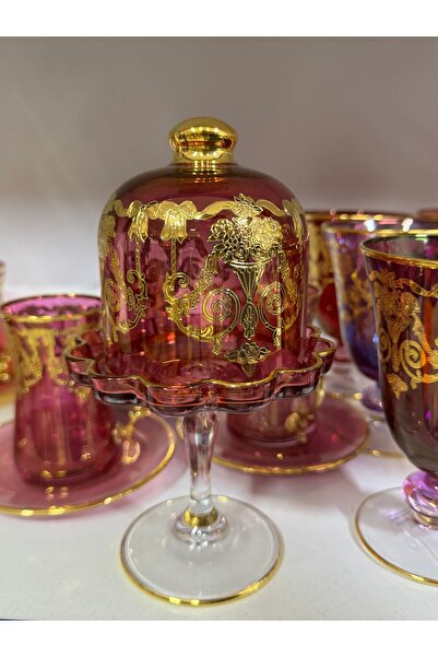 Handmade ESTERHOMEDECOR El boyama ayaklı kahve yanı kapaklı lokumluk