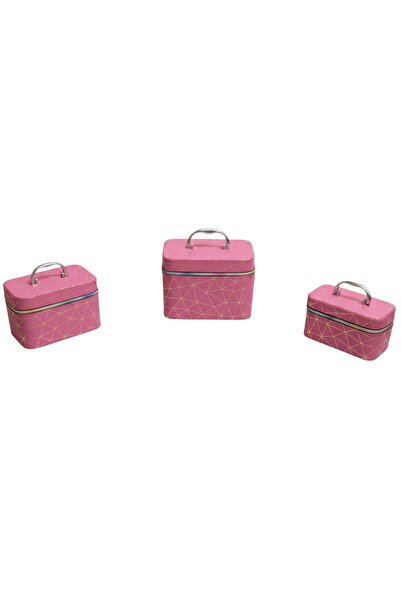 MASTPAD Set of 3 MASTPAD cosmetic makeup bags, with interior mirror, bags wit...