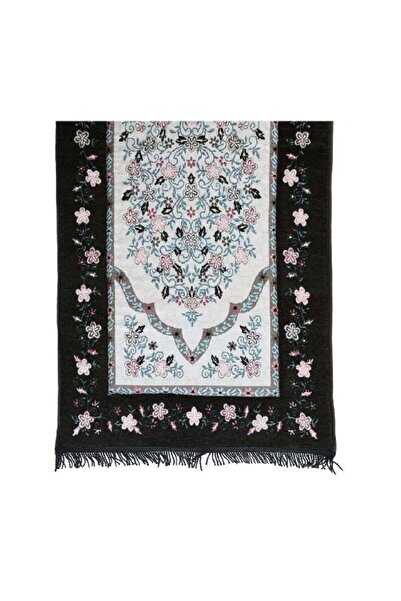 Generic Celia Memory Foam Anti-Slip Backing Rectangular Floral Prayer Mat Black