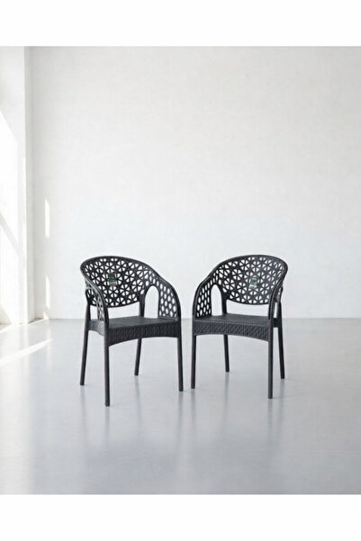 ZİYNET HOME 2 Adet Lotus Bahçe Balkon Sandalyesi 2 Adet Rattan Desenli Sandal...