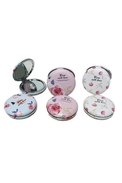 Epilons Pocket Mirror Round Chubby Flowers