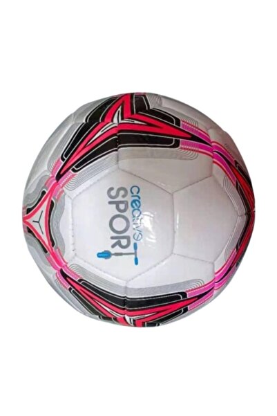 PlayFun Minge de fotbal din PVC pentru copii, marimea 5, alb cu roz