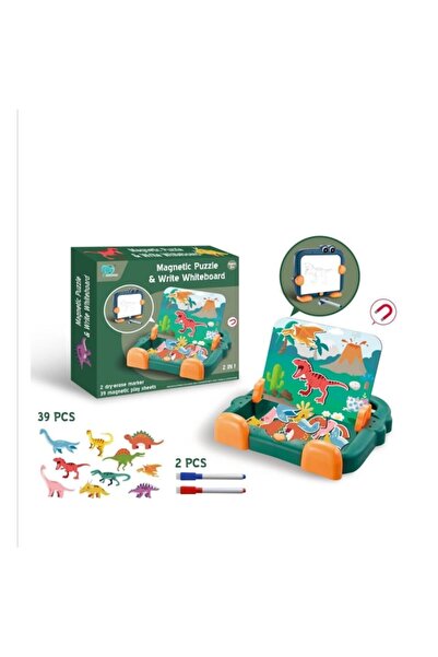 PlayFun Puzzle Magnetic 2 în 1 Dinozaur