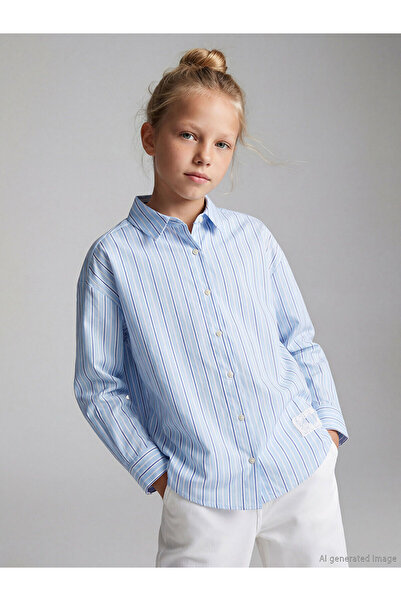 LC Waikiki Özmarka New Season Striped Girls' Shirt