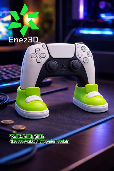 Enez3D PS5 Kol Tutucu Ayakkabı Standı – Dekoratif DualSense Stand (Çift Ayakk...