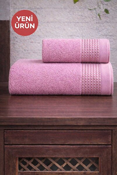 Mela Home Meltem 2-Piece Bath Towel Set - Hand and Face Towels - Dowry - Gift...