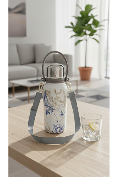 Generic A portable Thermal water bottle mug with a stylish botanical design, ...