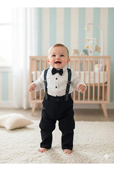 Lina Baby Bloom Bayramlık Çıtçıtlı Gömlekli Papyonlu Bebek Takım