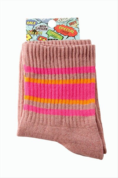ZERO LAND Storozal Striped College Socks 8*28 (00639) - Pink