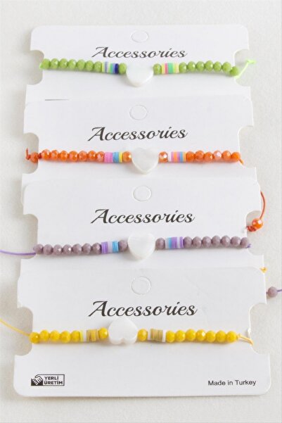 ZERO LAND سوار من خيوط المكراميه الكريستالية على شكل قلب من STOROZAL (01547) ...