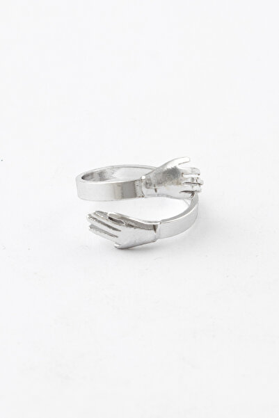 Sortie Aksesuar Reunited embracing hand arm figured stainless steel adjustabl...