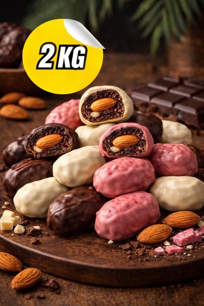 canceviz gıda Karışık Çikolatalı Bademli Hurma (2kg)